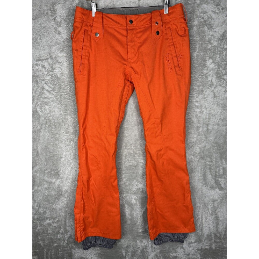 Burton Gloria Snowboard Pants Women Large Orange Snow Dry Ride Ski Outdoor Logo